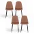 Artiss 4x Retro PU Leather Dining Chairs - Brown, Ergonomic, Sturdy Metal Legs, 40x45x86cm for Kitchen & Home Office Artiss 4x Retro PU Leather Dining Chairs - Brown, Ergonomic, Sturdy Metal Legs, 40x45x86cm for Kitchen & Home Office