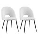 Artiss Set of 2 Boucle Sherpa Dining Chairs, White, Modern Curved Back, Metal Legs, 47x46x81cm, 150kg Capacity