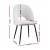 1 Set of 4 Artiss Boucle Sherpa Dining Chairs, Modern White Accent, Curved Back, Steel Legs, 47x46x81cm, 150kg