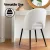 1 Set of 4 Artiss Boucle Sherpa Dining Chairs, Modern White Accent, Curved Back, Steel Legs, 47x46x81cm, 150kg