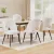1 Set of 4 Artiss Boucle Sherpa Dining Chairs, Modern White Accent, Curved Back, Steel Legs, 47x46x81cm, 150kg