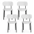 Artiss Set of 4 Sherpa Bouclé Dining Chairs - White, Curvy Backrest, High-Resilience Foam, Metal Legs, 52x47x80cm