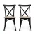 Artiss 2x Dining Chairs - Rattan Seat, Rubber Wood Frame, Black Finish, Ergonomic & Sturdy X-Shape Support, 88cm Height Artiss 2x Dining Chairs - Rattan Seat, Rubber Wood Frame, Black Finish, Ergonomic & Sturdy X-Shape Support, 88cm Height