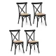 Artiss 4x Dining Chairs Rattan Seat Rubber Wood Frame Black 42x42x88cm - Ergonomic, Indoor-Outdoor, Easy Assembly
