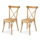 Artiss 2x Rattan Dining Chairs - Rubber Wood Frame, Ergonomic Design, 120kg Capacity, Indoor-Outdoor Use, Natural Finish