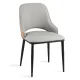 Artiss 1x Dining Chair - Grey & Brown PU Leather, Hollow Back, Ergonomic, Metal Legs, 48x57x82cm, Modern Accent Seating