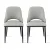 Artiss 2x Grey-Brown Dining Chairs, Hollow Back, PU Leather, Metal Legs, Ergonomic Design, 48x57x82cm, Easy Assembly