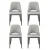 Artiss 4x Dining Chairs - Hollow Back, PU Leather, Metal Legs, Two-Tone Grey/Brown, Ergonomic, 150kg Capacity