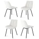 Artiss 4x Beige Velvet Dining Chairs, Tufted Design, Ergonomic, Metal Legs, 51x44x80cm for Kitchen, Lounge, Cafe