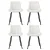 Artiss 4x Beige Velvet Dining Chairs, Tufted Design, Ergonomic, Metal Legs, 51x44x80cm for Kitchen, Lounge, Cafe