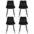 Artiss Set of 4 Black Velvet Dining Chairs – Grid Tufted, Ergonomic Design with Metal Legs, 51x44x80cm, Easy Assembly