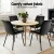 Artiss Set of 4 Black Velvet Dining Chairs – Grid Tufted, Ergonomic Design with Metal Legs, 51x44x80cm, Easy Assembly