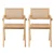 Artiss 2x Wooden Dining Chairs - Natural Rattan Seat, Rubber Wood Frame, Ergonomic Design, 120kg Capacity, Easy Assembly
