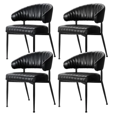 Artiss Yolanda Dining Chairs Set of 4 - Black PU Leather, Metal Frame, Plush Cushioning, 150kg Capacity, Elegant Design