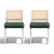 Artiss Set of 2 Velvet Rattan Dining Chairs, Cantilever Stainless Steel Frame, Green, 47x46x77cm, Modern Chic Design Artiss Set of 2 Velvet Rattan Dining Chairs, Cantilever Stainless Steel Frame, Green, 47x46x77cm, Modern Chic Design