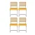 Artiss Felix Dining Chairs Set of 4, Yellow Velvet & Rattan, Cantilever Design, Durable Rubberwood & Steel Frame