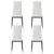 Artiss Astra Dining Chairs Set of 4, White Leather Look, Channel Tufted, Waterproof, Metal Legs, 39x43x95cm