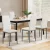 Artiss Astra Dining Chairs Set of 4, White Leather Look, Channel Tufted, Waterproof, Metal Legs, 39x43x95cm