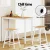 Artiss Solid Wood Bar Table & Stool Set - Pine & White, 3-Piece Dining Desk with Smooth Finish & Anti-Slip Protectors Artiss Solid Wood Bar Table & Stool Set - Pine & White, 3-Piece Dining Desk with Smooth Finish & Anti-Slip Protectors