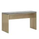 Artiss NATU 90cm Oak Dining Bench - Upholstered Seat, Sturdy 15mm Particle Board, Faux Linen, Natural Wood Grain Finish