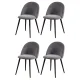 Artiss Velvet Dining Chairs Set of 4 - Dark Grey, Solid Iron Legs, Anti-Slip, Easy Assembly, 150kg Capacity