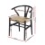 Artiss Dining Chair, Wooden Rattan, Black, 54.5x45.5x77.5cm, Ergonomic Wishbone Design, Comfortable & Durable