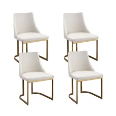 Artiss Balen Dining Chairs Set of 4 - Beige Linen, Sturdy Plywood Frame, Plush Cushions, 47x53x86cm, 150KG Capacity