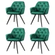 Artiss Velvet Diamond Tufted Dining Chairs Set of 4 - Green, Plush Armchair, Steel Legs, 150kg Capacity, 1-Year Warranty