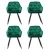 Artiss Velvet Diamond Tufted Dining Chairs Set of 4 - Green, Plush Armchair, Steel Legs, 150kg Capacity, 1-Year Warranty