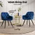 Artiss Set of 4 Velvet Dining Chairs, Blue, Diamond Tufted, Armrests, Solid Wood Frame, Steel Legs, 150kg Capacity