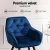 Artiss Set of 4 Velvet Dining Chairs, Blue, Diamond Tufted, Armrests, Solid Wood Frame, Steel Legs, 150kg Capacity