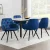Artiss Set of 4 Velvet Dining Chairs, Blue, Diamond Tufted, Armrests, Solid Wood Frame, Steel Legs, 150kg Capacity
