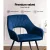 Artiss Caitlee Velvet Dining Chairs Set of 2 - Blue, Plush Comfort, Steel Legs, 150kg Capacity, Easy Assembly