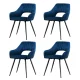Artiss Velvet Dining Chairs Set of 4 - Blue, Plush Upholstery, Steel Legs, 150kg Capacity, Luxurious Comfort