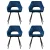 Artiss Velvet Dining Chairs Set of 4 - Blue, Plush Upholstery, Steel Legs, 150kg Capacity, Luxurious Comfort
