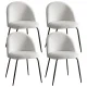 Artiss Dining Chairs Set of 4 Sherpa Boucle White, Modern Upholstered Winged Back, Steel Legs, 150kg Capacity
