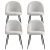 Artiss Dining Chairs Set of 4 Sherpa Boucle White, Modern Upholstered Winged Back, Steel Legs, 150kg Capacity