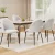 Artiss Dining Chairs Set of 4 Sherpa Boucle White, Modern Upholstered Winged Back, Steel Legs, 150kg Capacity