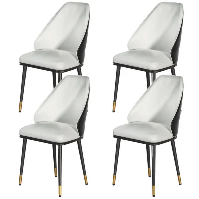 Artiss Dining Chairs Set of 4, Beige & Black, PU Leather, Steel Legs, 150kg Capacity, Modern Design, Easy Assembly