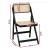 Artiss 2x Foldable Dining Chairs Black – Wooden Poplar Frame, Rattan-Style Seat, 150kg Capacity, No Assembly Required