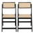 Artiss 2x Foldable Dining Chairs Black – Wooden Poplar Frame, Rattan-Style Seat, 150kg Capacity, No Assembly Required