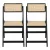 Artiss 2x Foldable Dining Chairs Black – Wooden Poplar Frame, Rattan-Style Seat, 150kg Capacity, No Assembly Required
