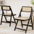 Artiss 2x Foldable Dining Chairs Black – Wooden Poplar Frame, Rattan-Style Seat, 150kg Capacity, No Assembly Required