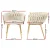 Artiss Velvet Dining Chair Beige, Hand-Woven Backrest, Armrests, Steel Legs, 63x50x69cm, 150kg Capacity