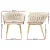 Luxurious Artiss Set of 2 Velvet Dining Chairs, Beige, with Hand-Woven Backrest and Sturdy Steel Legs, 63x50x69cm
