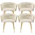 Artiss Set of 4 Velvet Dining Chairs - Beige, Solid Wood Frame, Steel Legs, 69cm, 150kg Capacity, Hand-Woven Backrest