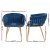 Artiss Set of 4 Velvet Dining Chairs - Blue - Hand-Woven Backrest, Solid Wood Frame, Steel Legs, 150kg Capacity