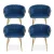 Artiss Set of 4 Velvet Dining Chairs - Blue - Hand-Woven Backrest, Solid Wood Frame, Steel Legs, 150kg Capacity
