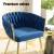 Artiss Set of 4 Velvet Dining Chairs - Blue - Hand-Woven Backrest, Solid Wood Frame, Steel Legs, 150kg Capacity