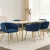 Artiss Set of 4 Velvet Dining Chairs - Blue - Hand-Woven Backrest, Solid Wood Frame, Steel Legs, 150kg Capacity